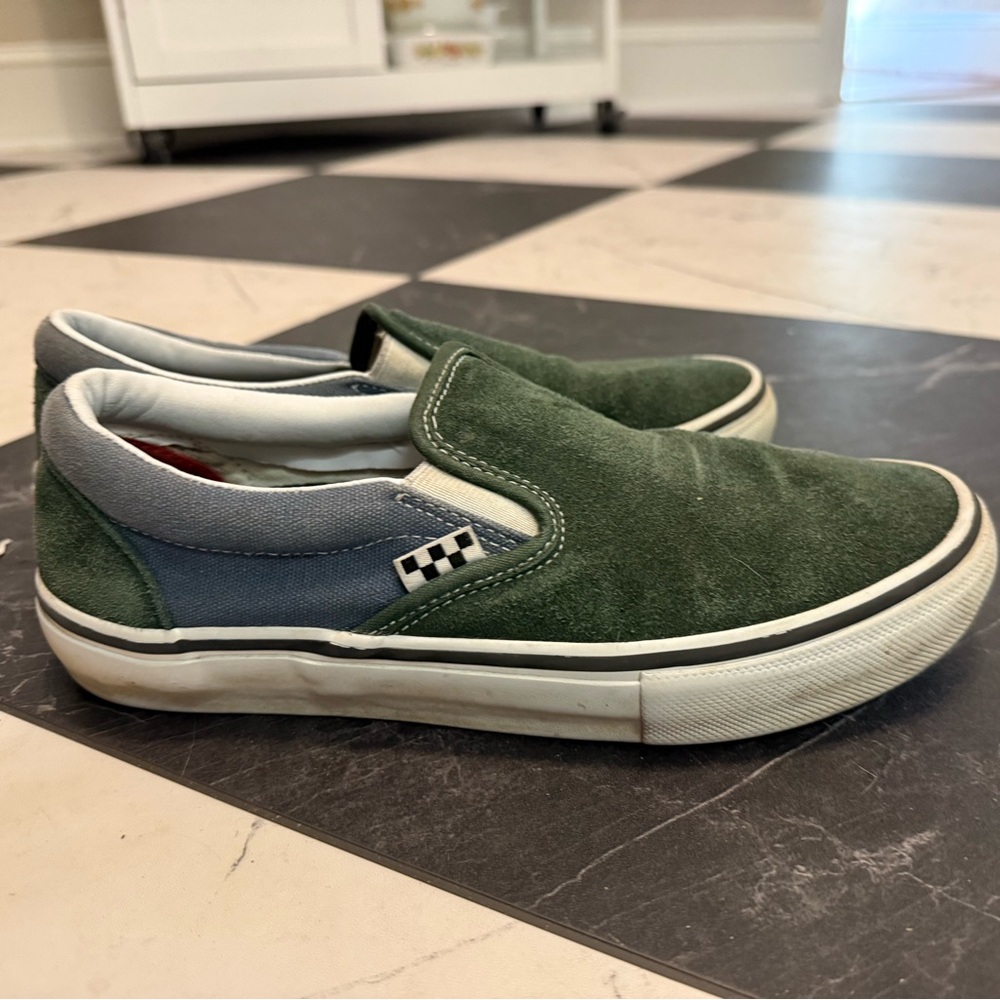 Green Suede Slip On Vans | US Men’s 7.5 - Picture 3 of 5